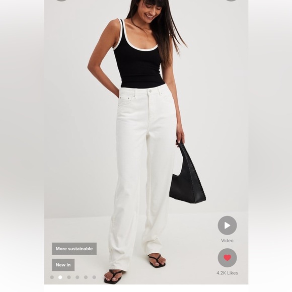 NA-KD Straight high waisted jeans Size 36 - Picture 2 of 3